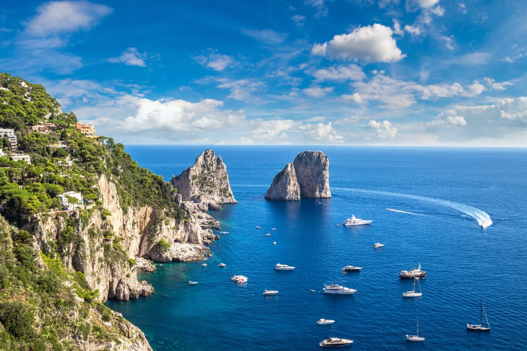 A Romantic Escape on a Boat Around the Isle of Capri in Italy​