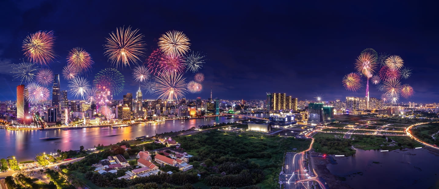 Watch Fireworks at Ho Chi Minh City, Vietnam