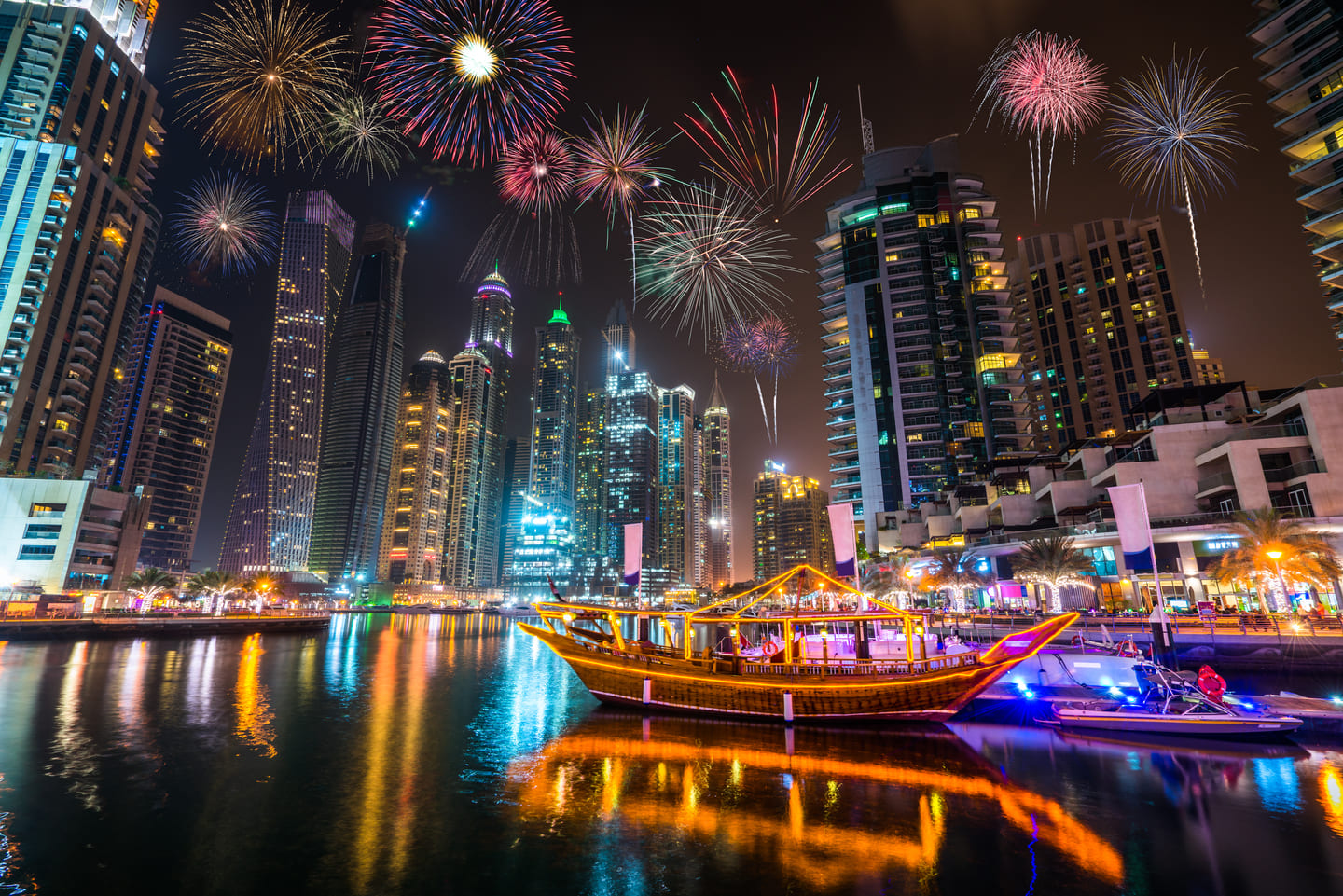 Watch New Year Fireworks on a Dhow Cruise in Dubai