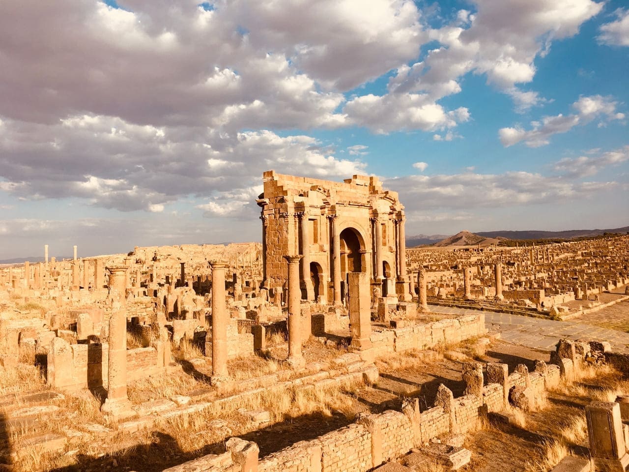 Timgad roman architecture in algeria