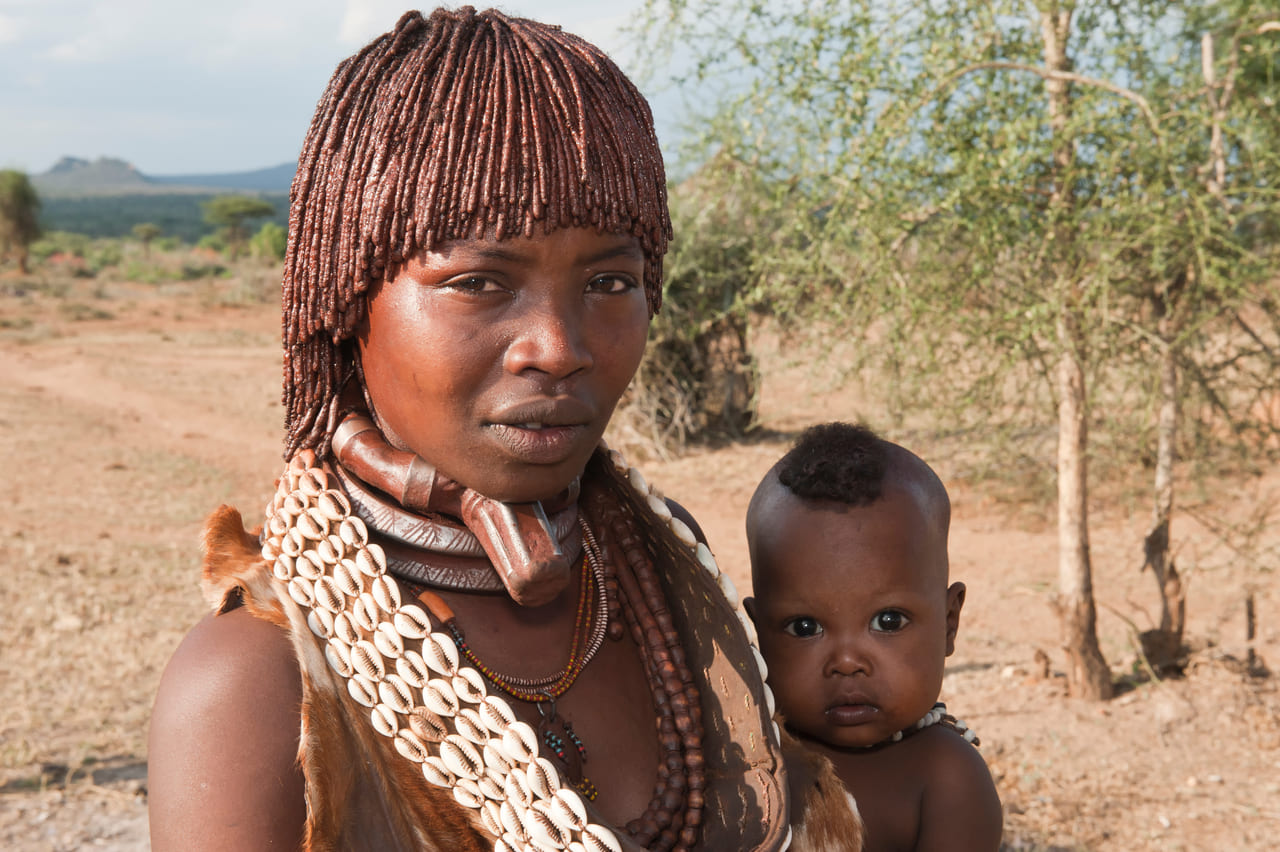 Cowrie shell is part of african tribal jewelry to war off evil