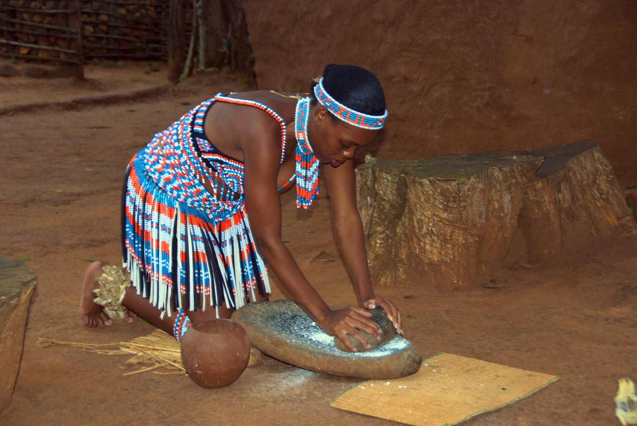 beaded Jewelry for Zulu tribe in Africa is adorned for beauty